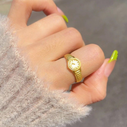 Sterling Silver Gold Small Watch Ring..