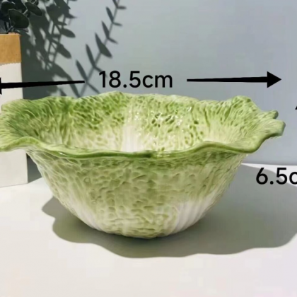 Hand-painted Cabbage Shape Ceramic Underglaze..