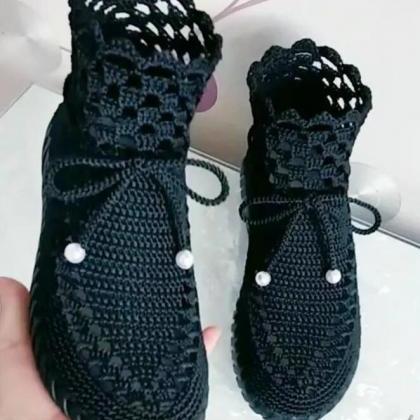 Hand-woven Shoes Summer Hollow-out Chicken Tail..