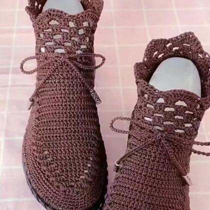 Hand-woven Shoes Summer Hollow-out Chicken Tail..