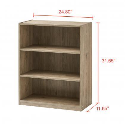Mainstays 3-shelf Bookcase With Adjustable Shelves