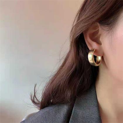 Simple Big Hoop Earrings Korean Fashion Geometric..