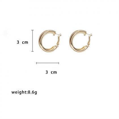 Simple Big Hoop Earrings Korean Fashion Geometric..