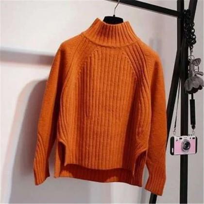 Korean Women Turtleneck Sweater Women Pullover..