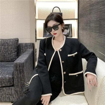 Oversize 3xl Vintage Tweed Jackets Korean Elegant..