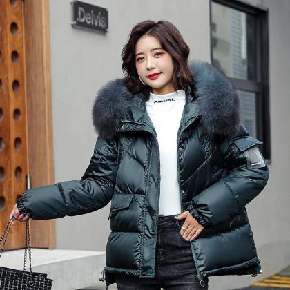Solid Short Female Cotton Coat Winter Jacket Women..