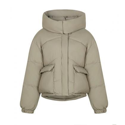 Winter Hooded Parkas Down Jacket Women Streetwear..
