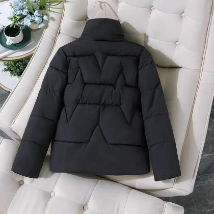 Quilted Puffer Jacket With Sherpa Collar Detail..