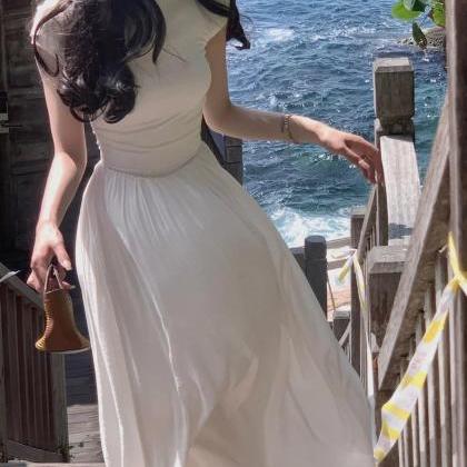 Elegant Cream Turtleneck Gown