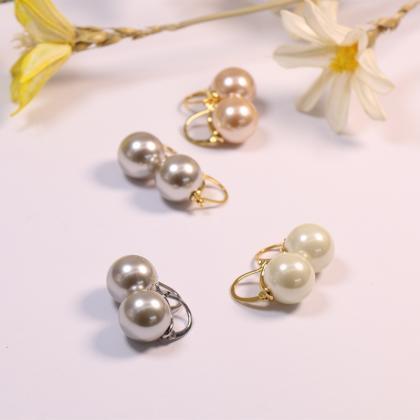 Simple Baroque Glass Pearl Earrings Stud Earrings..
