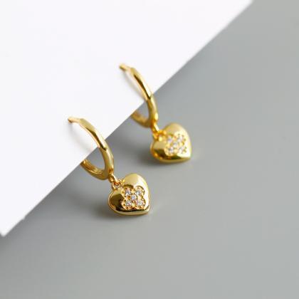 Gold S925 Sterling Silver Buckle Earrings With..