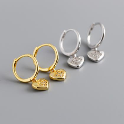 Gold S925 Sterling Silver Buckle Earrings With..