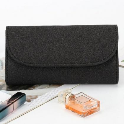 Sequin Embellished Clutch Bag With Detachable..