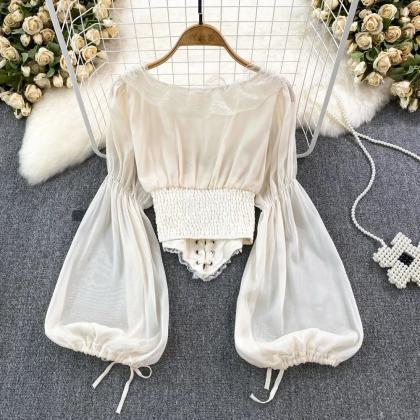 Ethereal White Lace Sheer Blouse