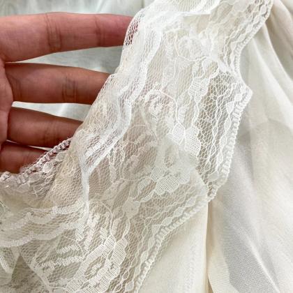 Ethereal White Lace Sheer Blouse
