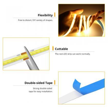 Flexible Led Strip Lights Kit Warm Cool White 12v