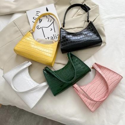 Elegant Crocodile Pattern Leather Shoulder Bag For..