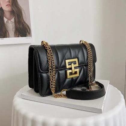 Elegant Quilted Chain Strap Designer Leather..