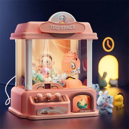 Kids Pink Claw Machine Toy With Led Lights