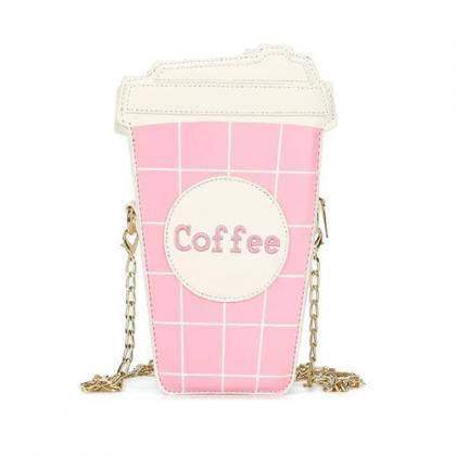 Novelty Coffee Cup Design Crossbody Purse With..