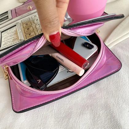 Novelty Pink Telephone Shaped Crossbody Bag Purse