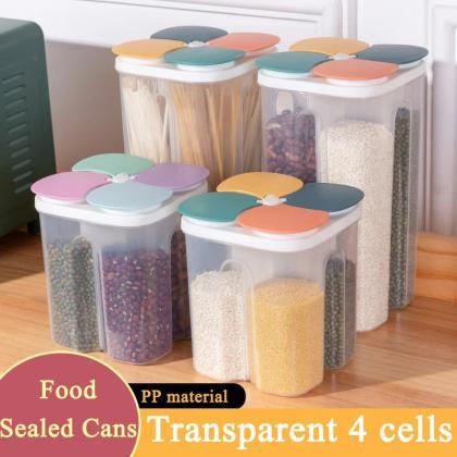 Airtight 4-compartment Storage Containers With..
