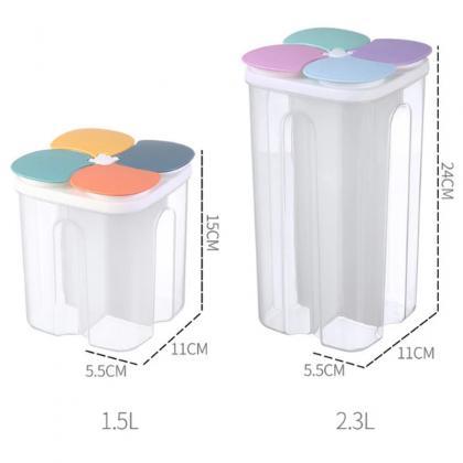 Airtight 4-compartment Storage Containers With..