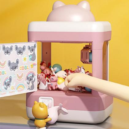 Miniature Pink Claw Machine With Assorted Plush..