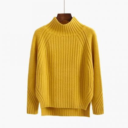 Classic Ribbed Turtleneck Sweater In Multiple..