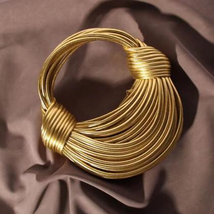 Elegant Gold-tone Multi-strand Statement Necklace
