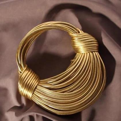 Elegant Gold-tone Multi-strand Statement Necklace