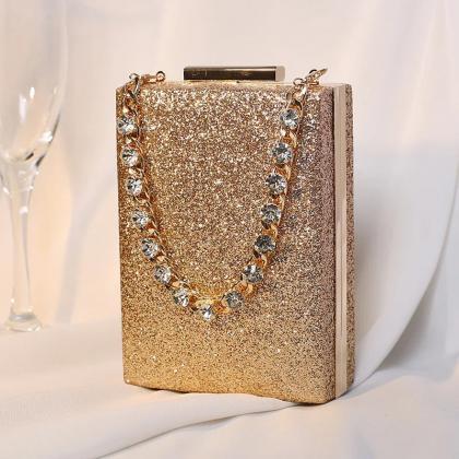Glittering Evening Clutch Bags With Crystal..