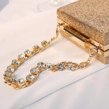 Glittering Evening Clutch Bags With Crystal..