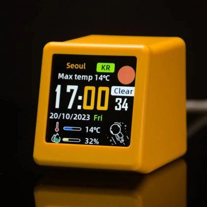 Compact Digital Weather Station Clock With..
