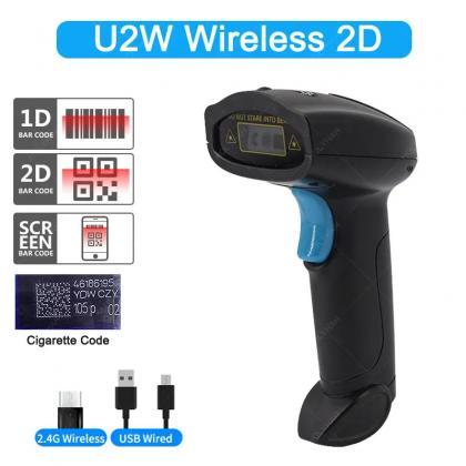 Wireless 2d Barcode Scanner With Stand, Usb..