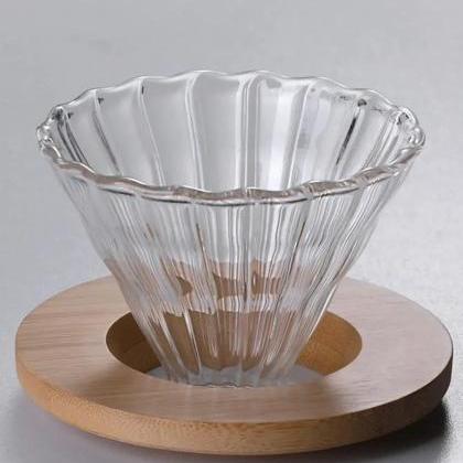 Artisan Glass Pour-over Coffee Maker Set, Bamboo..