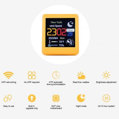 Smart Wi-fi Digital Weather Station Clock, Color..
