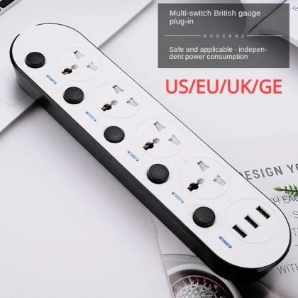 Multi-switch Power Strip With Usb Ports Ukeu..