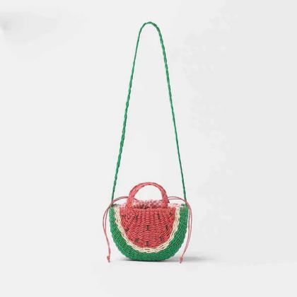 Handmade Watermelon Design Crochet Shoulder Bag..