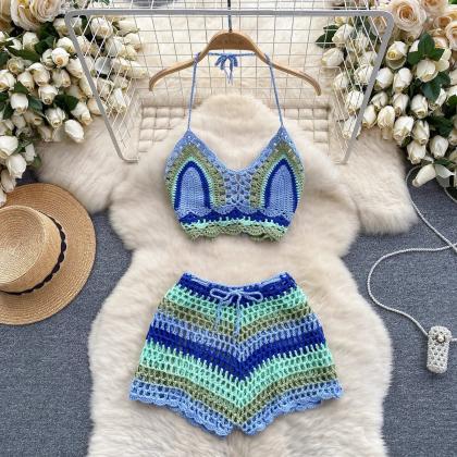 Handmade Crochet Bikini Top And High-waisted..