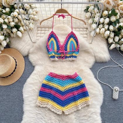 Handmade Crochet Bikini Top And High-waisted..