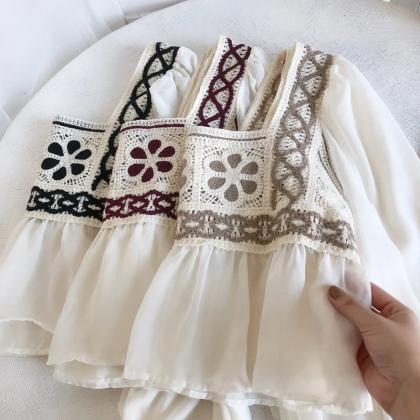 Womens Bohemian Embroidered Peasant Blouse With..