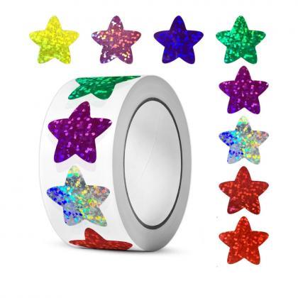 Colorful Glitter Star Stickers Roll For Arts..