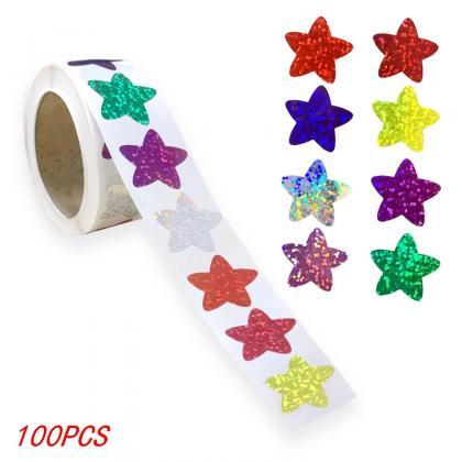 Colorful Glitter Star Stickers Roll For Arts..