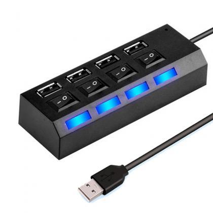 7-port Led Usb 20 Hub With Independent Switches