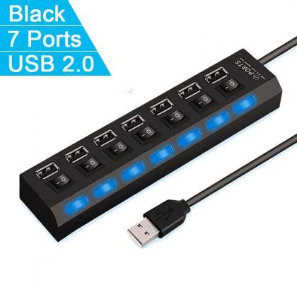 7-port Led Usb 20 Hub With Independent Switches