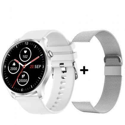 Stylish White Smartwatch With Fitness Tracking..