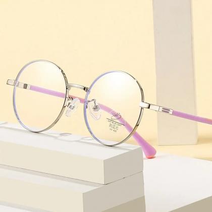 Vintage Round Metal Frame Clear Lens Eyeglasses..