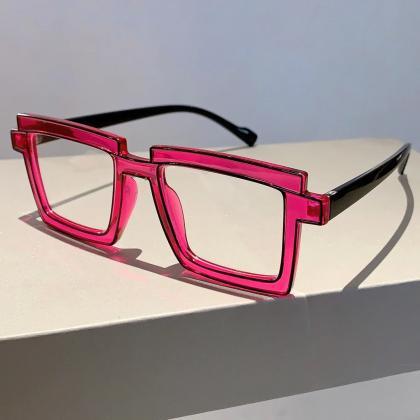 Oversized Clear Frame Fashion Glasses With Dual..