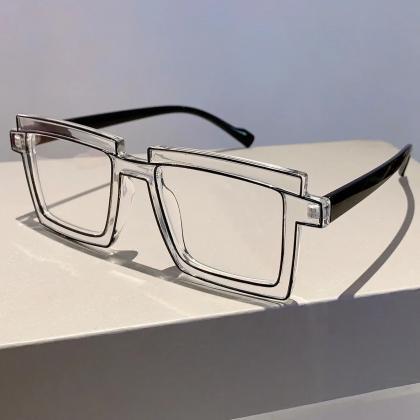 Oversized Clear Frame Fashion Glasses With Dual..